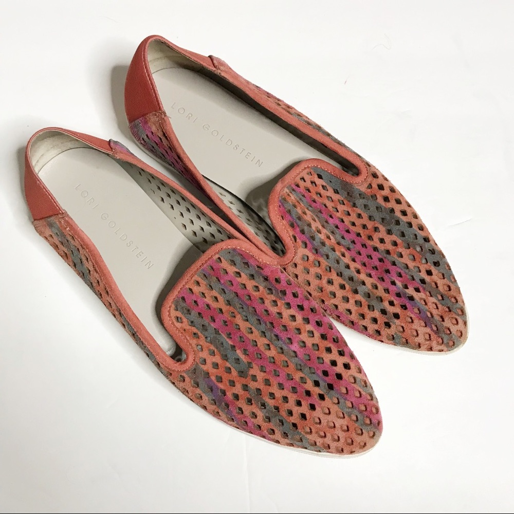 Lori Goldstein laser cut slip on loafers flats